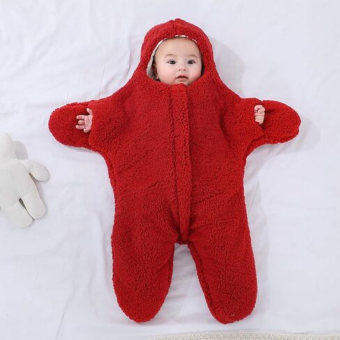 Baby Starfish Onesie, Thick Imitation Fleece Starfish Newborn Romper, Infant Footie Jumpsuit Winter Warm Outfits(Blue,2-6 Months) in Saudi Arabia
