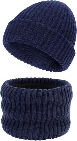 مجموعة وشاح قبعة الشتاء للأطفال الرضع الصغار وشاح صغير دافئ مع بطانة من الصوف للأولاد والبنات in Kuwait