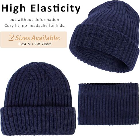 مجموعة وشاح قبعة الشتاء للأطفال الرضع الصغار وشاح صغير دافئ مع بطانة من الصوف للأولاد والبنات in Kuwait