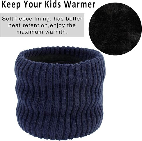 مجموعة وشاح قبعة الشتاء للأطفال الرضع الصغار وشاح صغير دافئ مع بطانة من الصوف للأولاد والبنات in Kuwait