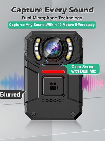 SPIKECAM 4K Body Camera with Audio Recording Wearable, 160° Wide Angle Bodycam with Dual Microphone, Personal Body Cam for Civilians, Police, Security, Law Enforcement, Safty, Runners, Travel 128GB in Kuwait