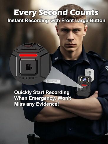 SPIKECAM 4K Body Camera with Audio Recording Wearable, 160° Wide Angle Bodycam with Dual Microphone, Personal Body Cam for Civilians, Police, Security, Law Enforcement, Safty, Runners, Travel 128GB in Kuwait