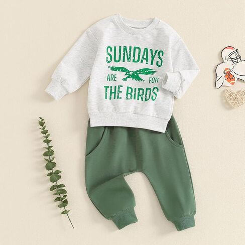 Toddler Baby Boy Clothes Letter Print Long Sleeve Sweatshirt Pullover Tops and Jogger Pants Cute Fall Winter Outfit in Kuwait