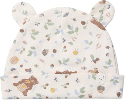 MORI Baby Bear Print Hat - Soft Bamboo Cotton Blend for Toddlers and Babies - Length Perfect Fit - Cozy Beanie Hat - Unisex in Kuwait