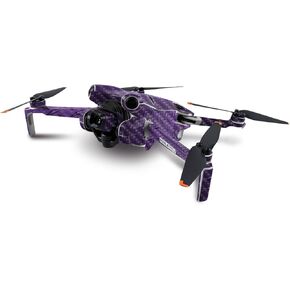 MightySkins Carbon Fiber Skin Compatible with DJI Mini 4 Pro - Purple Diamond Plate | Protective, Durable Textured Carbon Fiber Finish | Easy to Apply