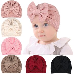 Baby Girls Hats Turban Hat for Infant Cap Hats with Bow Knot Soft Nursery Beanie