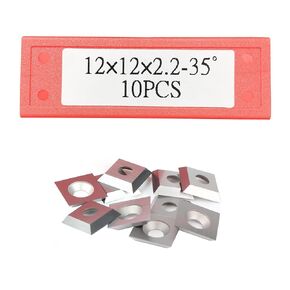 Square Carbide Inserts Replacement for CNC Spoilboard Surfacing Router Bit(12mmx12mm, 2.2mm Thick), Woodworking Fits Spiral Helical Planer Cutter Head 10pcs