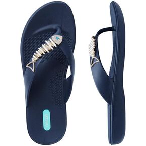 Oka-B Women's Ursula Rhinestone Fish Flip Flop Sandal