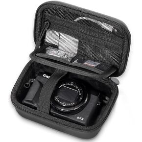 ProCase Hard Shell Digital Camera Case for Canon G7X Mark III Mark II, Sony Cybershot, PowerShot SX740, Ricoh GR III, Kodak Pixpro, Compact 4K Vlogging Small Cameras Travel Carrying Storage Bag -Blue