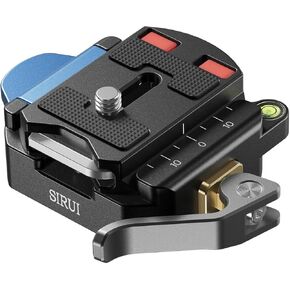 Sirui 55mm Quick Release Plate with 360° Rotating Panoramic Head, Camera Mount Adapter with 1/4" and 3/8" Thread, Quick-Release Attach Plate for Tripod Monopod DSLR Stabilizer, QC-55P