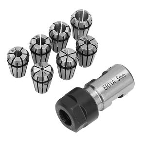 ER11 Spring Collet Set &, Motor Shaft Holder Spring Collet ER11 5mm Motor Shaft Holder Extension Rod ER11 Collet Chuck for CNC Engraving Machine & Milling Lathe Tools