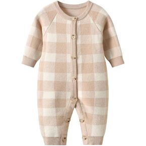 Baby Toddler Chinese Winter Long Sleeve Knit Sweater Jumpsuit One-Piece Outfit