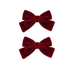 2PCS Velvet Hair Bows Red Green 4" Velvet Hair Bow for Girls Toddler Solid Color Non Slip Hair Barrettes Baby Girls Hair Clips Alligator Clip Christmas Hair Accessories for Little Girls Toddler Kids
