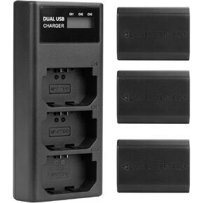 BESTON 3-Pack NP-FZ100 Battery and Charger for Sony Alpha A7III / A7RIII / A9 Camera (3 Pack Li-ion NPFZ100 Batteries, 2280mAh)