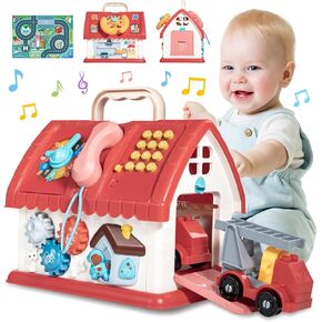 Toys for 1+ Year Old Girl, First Birthday Gifts for One Year old, 8 in 1 Montessori Multifunctional House Toys for Toddler Baby 1 2 3 Ages, Educational Learning and Playing Christmas 1st Birthday Gift