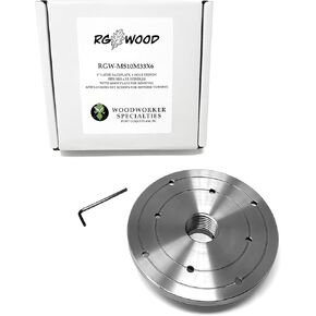 6" Steel Wood Lathe Face Plate, M33 x 3.5 RH Threaded (Fits Oneway, etc), with locking set screws (for reversing lathes)
