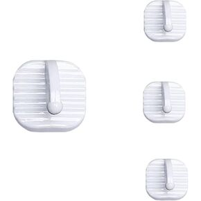 LWFCOEE Replacement Hook Dog Gate, 4 Pcs Wall Hooks with Adhesive Strips for Bathroom Kitchen Home