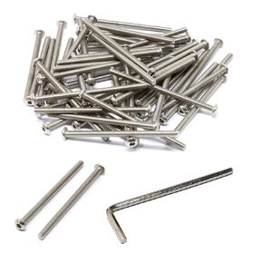 iexcell 50 Pcs M6 x 8mm Thread Pitch 1 mm Stainless Steel 304 Hex Socket Button Head Cap Screws Bolts Kit