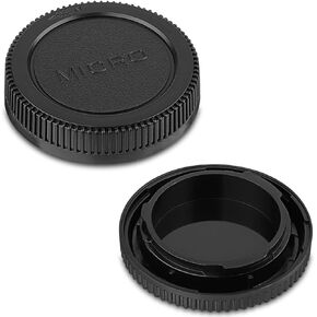 M4/3 Mount Camera Body Cap and Rear Lens Cap Cover Kit for Olympus/Panasonic M4/3 Cameras and Lens,Plastic Lens Rear Covers Camera Sensor Cap