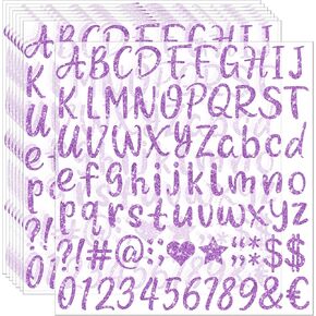1215Pcs Letter Stickers 15 Sheets Alphabet Stickers Vinyl 1 Inch Stick on Letters Glitter Self-Adhesive Waterproof ABC Number Stickers for Graduation Cap Water Bottles Scrapbook Crafts (15, Silver)