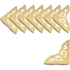 INCREWAY Metal Corner Protector Desk Corners Decorative Edge,8Pcs Polished Brass Decorative Edges and Corners for Boxes (Brass)
