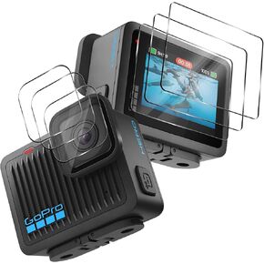 Orzero (3 Sets 6 Packs) Compatible for GoPro Hero, Tempered Glass 3Pcs Touch Screen Protectors+3Pcs Lens Protectors Anti-Scratch Bubble-Free High Definition Clear
