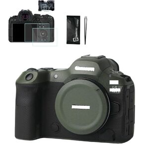 Camera Body Protective Film for Canon R5 mark ii， Anti-Scratch Camera Skin Sticker include 2pcs R5 mark ii screen protector and tools (Matte Army Green)
