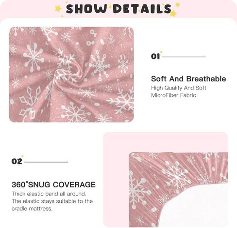 Christmas Snowflakes Fitted Crib Sheet for Boys Girls Baby Crib Sheet Crib Mattress Sheet Baby Sheets for Infant Baby,39 x 27 in in Saudi Arabia