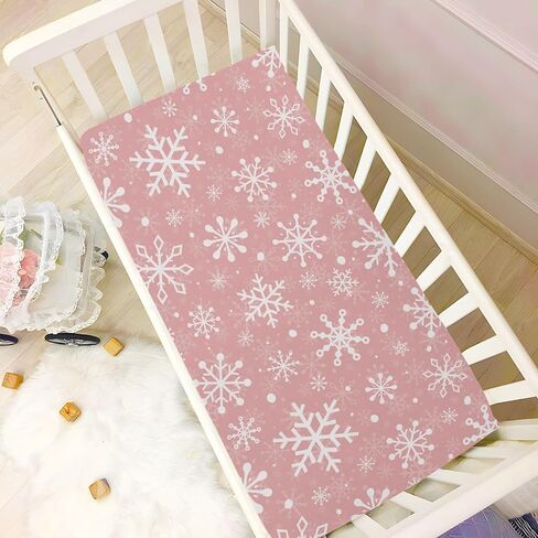 Christmas Snowflakes Fitted Crib Sheet for Boys Girls Baby Crib Sheet Crib Mattress Sheet Baby Sheets for Infant Baby,39 x 27 in in Saudi Arabia