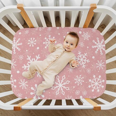 Christmas Snowflakes Fitted Crib Sheet for Boys Girls Baby Crib Sheet Crib Mattress Sheet Baby Sheets for Infant Baby,39 x 27 in in Saudi Arabia