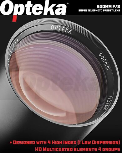 Opteka 500mm (with 2X- 1000mm) f/8 Preset Telephoto Lens Bundle Compatible with Canon RF-Mount EOS RP and R Mirrorless Cameras in Kuwait