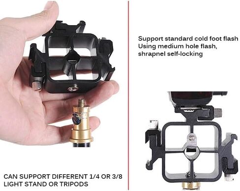 دعامة تمديد الحذاء الساخن للكاميرا، فتحات ثلاثية قابلة للتعديل، موسع محول التركيب مع مقبس لولبي 1/4 لضوء الفلاش LED، كاميرا فيديو DSLR، جهاز استقبال للميكروفون ومراقب ميداني in Kuwait