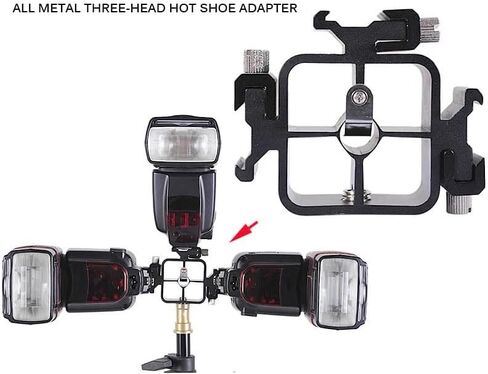 دعامة تمديد الحذاء الساخن للكاميرا، فتحات ثلاثية قابلة للتعديل، موسع محول التركيب مع مقبس لولبي 1/4 لضوء الفلاش LED، كاميرا فيديو DSLR، جهاز استقبال للميكروفون ومراقب ميداني in Kuwait