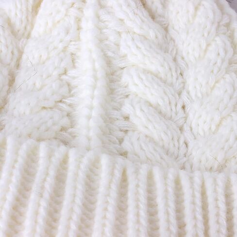 2PCS Parent-Child Knit Hat Family Matching Winter Warmer Hat Mother & Baby Crochet Beanie Ski Cap with Pom in Saudi Arabia