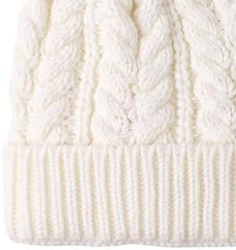 2PCS Parent-Child Knit Hat Family Matching Winter Warmer Hat Mother & Baby Crochet Beanie Ski Cap with Pom in Saudi Arabia