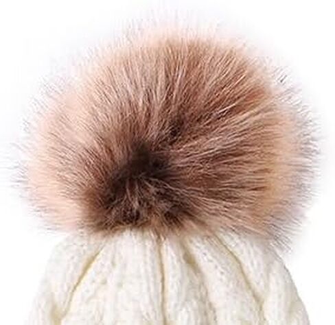 2PCS Parent-Child Knit Hat Family Matching Winter Warmer Hat Mother & Baby Crochet Beanie Ski Cap with Pom in Saudi Arabia