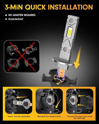 مصابيح ضباب LED مطورة 9145/H10/9140 LED أو DRL، 12000LM 700% مصابيح ضباب H10 9145 أكثر سطوعًا، 6000K أبيض بارد، التوصيل والتشغيل، عمر أطول، IP68 مقاوم للماء، حزمة من 2 in Kuwait