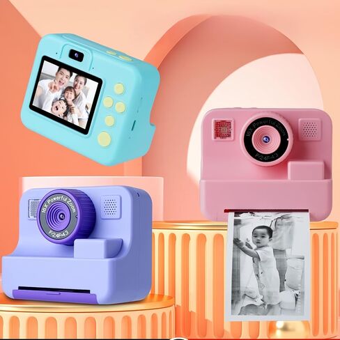 Instant Print Camera for Kids,2.4 Inch Screen Kids Instant Cameras, Christmas Birthday Gifts Portable Kid’s Toy for Girls Boys Age 3-12 Years (Green) in Saudi Arabia