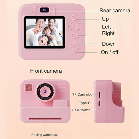 Instant Print Camera for Kids,2.4 Inch Screen Kids Instant Cameras, Christmas Birthday Gifts Portable Kid’s Toy for Girls Boys Age 3-12 Years (Green) in Saudi Arabia