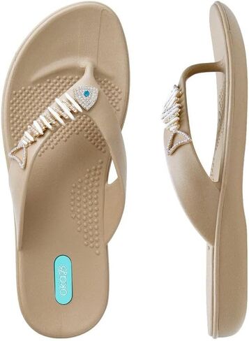 Oka-B Women's Ursula Rhinestone Fish Flip Flop Sandal in Kuwait