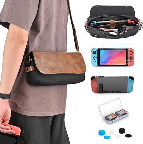 Younik Switch Case for Switch 2017, Portable Switch Carrying Case, 14 in 1 Accessories Kit with Switch Travel Case, Screen Protector, Cover, Game Card Case and Strap in Saudi Arabia