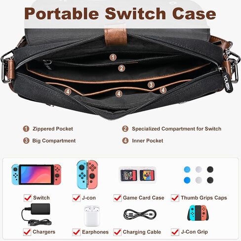 Younik Switch Case for Switch 2017, Portable Switch Carrying Case, 14 in 1 Accessories Kit with Switch Travel Case, Screen Protector, Cover, Game Card Case and Strap in Saudi Arabia