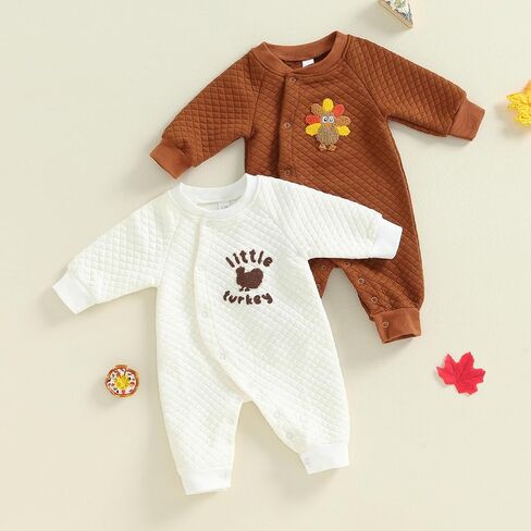 Hoanselay Baby Boy Girl Halloween/Thanksgiving Outfit Long Sleeve Romper Jumpsuit Newborn Fall Halloween/Thanksgiving Clothes in Kuwait