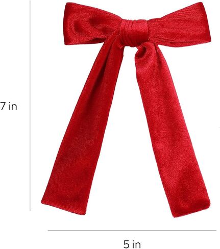 Yellow Velvet Ribbon Hair Bows 5" Soft Velvet Bow Alligator Clip Barrettes Toddler Teen Long Tail Ponytail Knot Bows Hair Accessories for Little School Girls Kids Baby in Saudi Arabia