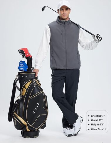 Men's Softshell Vest Fleece-Lined Windproof Sleeveless Jacket for Travel Hiking Fishing Running Golf in Kuwait