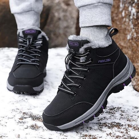 Moodeng Women's Winter Snow Boots Outdoor Hiking Boots Warm Waterproof Ankle Booties for Walking and Anti-Slip in Saudi Arabia