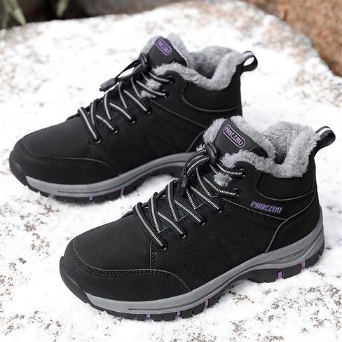 Moodeng Women's Winter Snow Boots Outdoor Hiking Boots Warm Waterproof Ankle Booties for Walking and Anti-Slip in Saudi Arabia