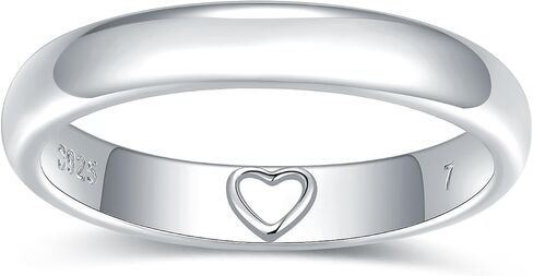 Inner Message Heart Ring - 925 Sterling Silver Imprint Ring Secretly Say 'I Love You' - Leaves Heart Mark - Ideal for Couples & Loved Ones - Love Ring Jewelry in Saudi Arabia