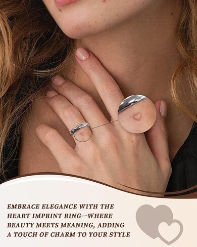 Inner Message Heart Ring - 925 Sterling Silver Imprint Ring Secretly Say 'I Love You' - Leaves Heart Mark - Ideal for Couples & Loved Ones - Love Ring Jewelry in Saudi Arabia