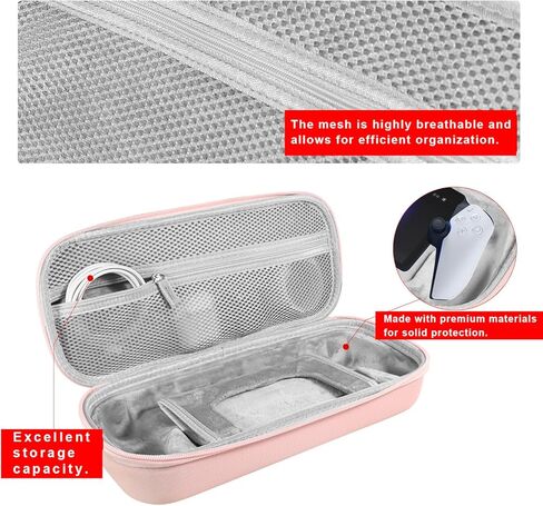BEADY Carry Case For Playstation Portal remote player for PS5 Console holds accessories Travel and Storage Protection for charger and more PINK in Kuwait